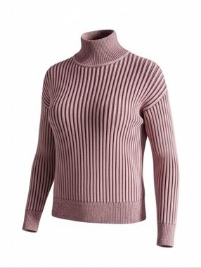 Marie Oliver Ribbed Cowl Neck Sweater in Dusty Rose With Lurex. Size XS.